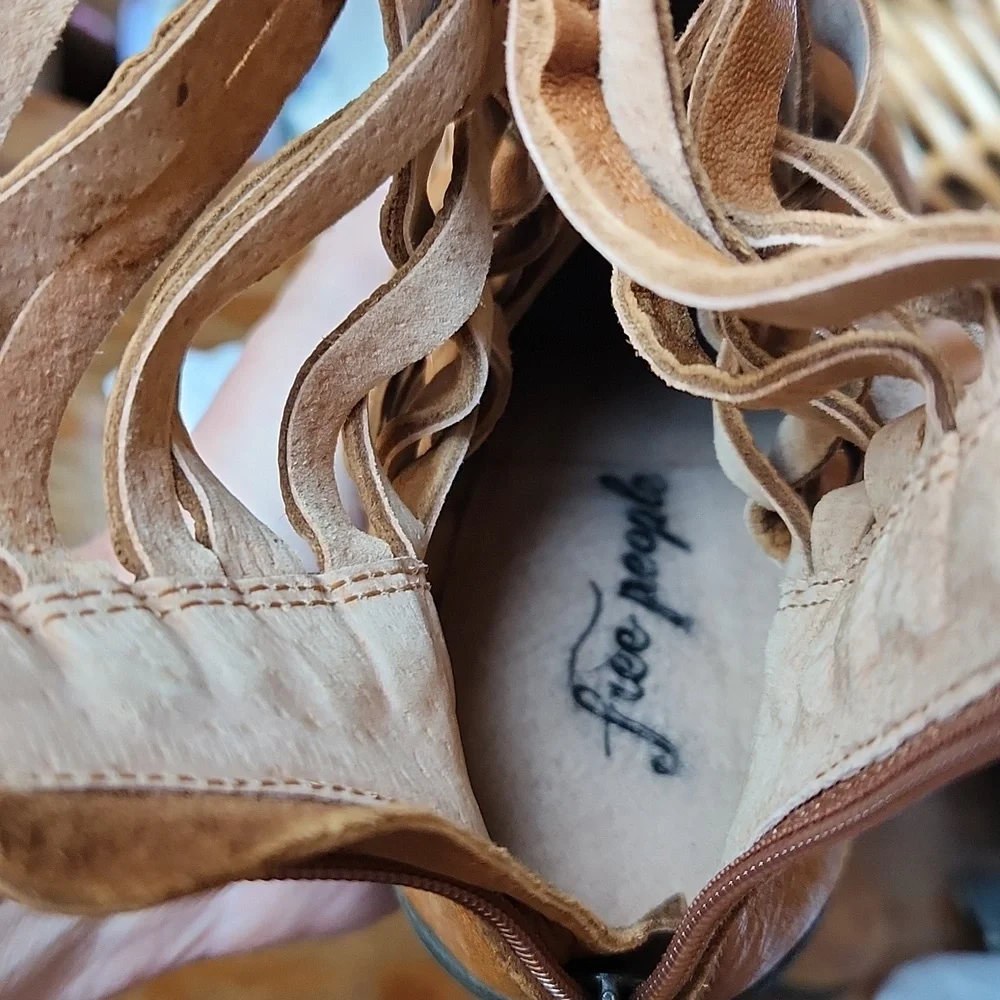 Free People Woven Leather Boots 41 US 10 - Picture 6 of 16